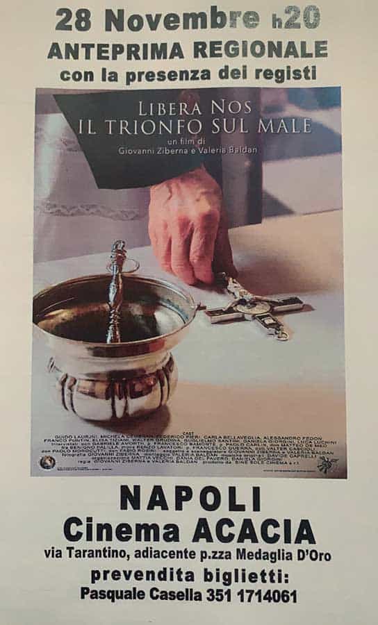 Locandina del documentario "Libera Nos. Il trionfo sul male" Gruppo di preghiera napoletano sui passi di Santa Veronica Giuliani Napoli: locandina del documentario "Libera Nos. Il trionfo sul male"